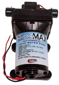 HydroMAX Fresh Water Pump | Self-Priming 3 GPM 12V DC | Built-In Check Valve with Thermal Protection HydroMAX Fresh Water Pump | Self-Priming 3 GPM 12V DC | Built-In Check Valve with Thermal Protection