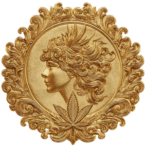 Ornate Golden Emblem Vinyl Car Decal Sticker – Waterproof & UV-Resistant 6.826666666666667"