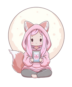 Kawaii Fox Girl V2 Vinyl Car Decal Sticker – Waterproof & UV-Resistant 4.0"