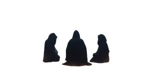Hooded Figures Gathering V3 Vinyl Car Decal Sticker – Waterproof & UV-Resistant 2.72"