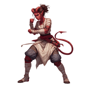 Tiefling Monk Fighter Vinyl Car Decal Sticker – Waterproof & UV-Resistant 6.826666666666667"