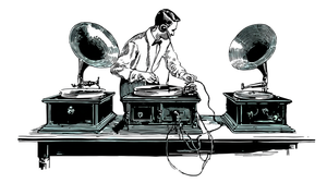 Dj On Gramophones Vinyl Car Decal Sticker – Waterproof & UV-Resistant 2.72"