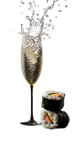 Champagne And Sushi Vinyl Car Decal Sticker – Waterproof & UV-Resistant 9.706666666666667"