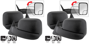 2x Enhance Safety & Style | Xtune Exterior Towing Mirrors for Dodge Ram 1500, 2500, 3500 | Manual Extendable, DOT Compliant