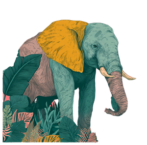 Stylized Jungle Elephant Vinyl Car Decal Sticker – Waterproof & UV-Resistant 3.4133333333333336"