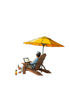 Man Beach Relaxing Vinyl Car Decal Sticker – Waterproof & UV-Resistant 8.32"