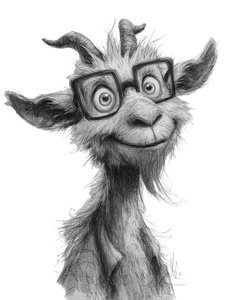 Goofy Goat Caricature Vinyl Car Decal Sticker – Waterproof & UV-Resistant 4.0"