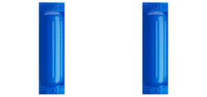2x Polyform Boat Fender | G-2 Blue | Ribbed Cylinder | For 10-15 Ft Boat | Twin Eye Design