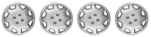 4x Enhance Your Wheels | 14 Inch 8 Spoke Wheel Covers | Silver Finish