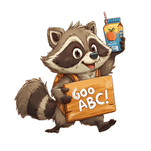 Raccoon With Sign Vinyl Car Decal Sticker – Waterproof & UV-Resistant 3.4133333333333336"