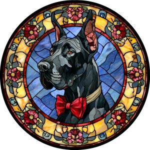 Stained Glass Dog V4 Vinyl Car Decal Sticker – Waterproof & UV-Resistant 6.826666666666667"