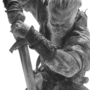 Viking Sword Swing Vinyl Car Decal Sticker – Waterproof & UV-Resistant 3.4133333333333336"