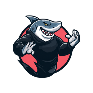 Fighting Shark Logo Vinyl Car Decal Sticker – Waterproof & UV-Resistant 3.4133333333333336"