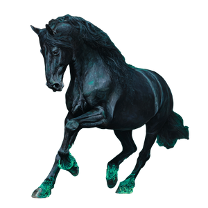 Flaming Friesian Horse Vinyl Car Decal Sticker – Waterproof & UV-Resistant 3.4133333333333336"