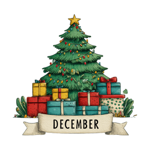 Happy Christmas Tree V2 Vinyl Car Decal Sticker – Waterproof & UV-Resistant 3.4133333333333336"