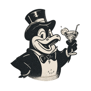 Penguin Mascot Logo Vinyl Car Decal Sticker – Waterproof & UV-Resistant 6.826666666666667"