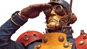 Steampunk Trencher Soldier Vinyl Car Decal Sticker – Waterproof & UV-Resistant 2.72"