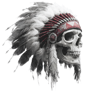 Headdress Skull Vinyl Car Decal Sticker – Waterproof & UV-Resistant 3.4133333333333336"