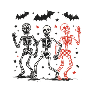 Dancing Skeleton T-Shirt Vinyl Car Decal Sticker – Waterproof & UV-Resistant 3.4133333333333336"