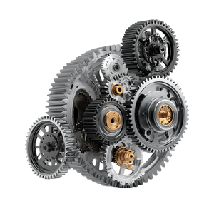 3D Rendered Gears Vinyl Car Decal Sticker – Waterproof & UV-Resistant 3.4133333333333336"