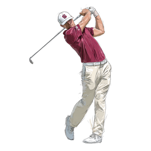 Male Golfer Swinging Vinyl Car Decal Sticker – Waterproof & UV-Resistant 3.4133333333333336"