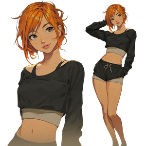 Orange-Haired Teen Girl Vinyl Car Decal Sticker – Waterproof & UV-Resistant 6.826666666666667"