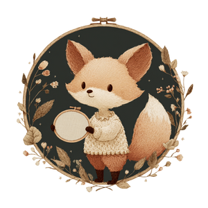 Cartoon Fox Embroidery Vinyl Car Decal Sticker – Waterproof & UV-Resistant 3.4133333333333336"