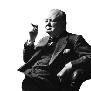 Winston Churchill Smoking Vinyl Car Decal Sticker – Waterproof & UV-Resistant 3.4133333333333336"