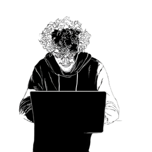 Online Scammer Drawing Vinyl Car Decal Sticker – Waterproof & UV-Resistant 3.4133333333333336"