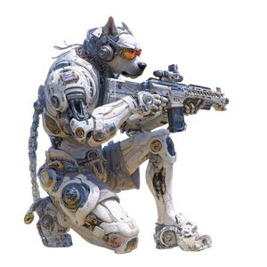 Mutant Cyborg Dogboy Vinyl Car Decal Sticker – Waterproof & UV-Resistant 3.4133333333333336"