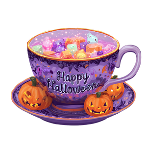 Halloween Teacup Illustration Vinyl Car Decal Sticker – Waterproof & UV-Resistant 3.4133333333333336"
