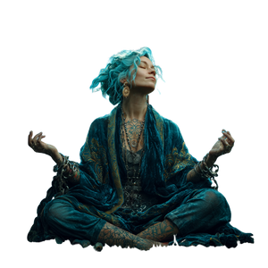 Celestial Meditating Woman Vinyl Car Decal Sticker – Waterproof & UV-Resistant 3.4133333333333336"