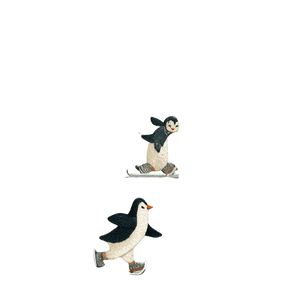 Ice Skating Penguins Vinyl Car Decal Sticker – Waterproof & UV-Resistant 3.4133333333333336"