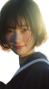 Japanese Schoolgirl Portrait V15 Vinyl Car Decal Sticker – Waterproof & UV-Resistant 9.706666666666667"