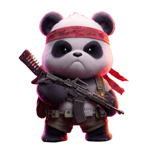 Panda Rambo Vinyl Car Decal Sticker – Waterproof & UV-Resistant 3.4133333333333336"