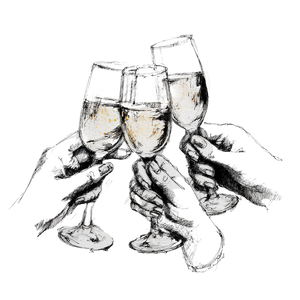 Champagne Toast Hands V2 Vinyl Car Decal Sticker – Waterproof & UV-Resistant 3.4133333333333336"