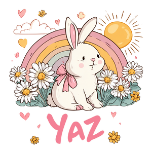 Rabbit With Ribbon Vinyl Car Decal Sticker – Waterproof & UV-Resistant 3.4133333333333336"