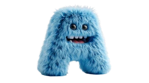 Fluffy Blue Monster A Vinyl Car Decal Sticker – Waterproof & UV-Resistant 5.4