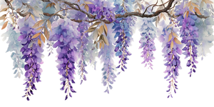 Wisteria Watercolor Illustration Vinyl Car Decal Sticker – Waterproof & UV-Resistant 2.56"