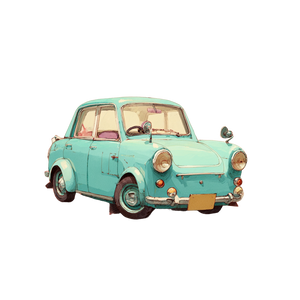 Cute Car Illustration V2 Vinyl Car Decal Sticker – Waterproof & UV-Resistant 6.826666666666667"