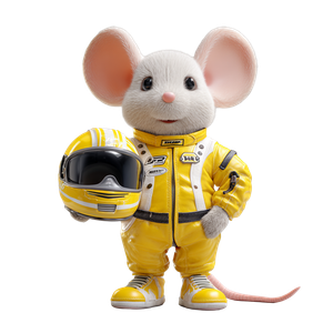 Cartoon Racing Mouse Vinyl Car Decal Sticker – Waterproof & UV-Resistant 6.826666666666667"