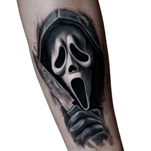 Ghost Face Tattoo Vinyl Car Decal Sticker – Waterproof & UV-Resistant 3.4133333333333336"