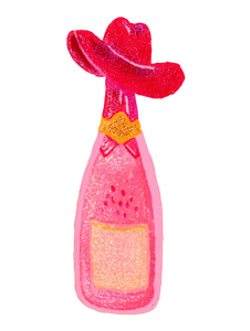 Cowboy Champagne Bottle Vinyl Car Decal Sticker – Waterproof & UV-Resistant 4.1066666666666665"