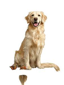 Golden Retriever With Butterflies Vinyl Car Decal Sticker – Waterproof & UV-Resistant 4.1066666666666665"
