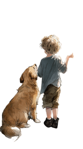 Boy And Dog V9 Vinyl Car Decal Sticker – Waterproof & UV-Resistant 4.8533333333333335"