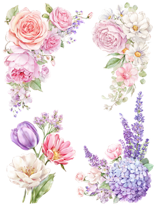 Pastel Flower Decorations Vinyl Car Decal Sticker – Waterproof & UV-Resistant 8.213333333333333"