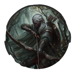 Dark Elf Archer Token Vinyl Car Decal Sticker – Waterproof & UV-Resistant 3.4133333333333336"