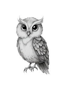 Owl Tattoo Sketch Vinyl Car Decal Sticker – Waterproof & UV-Resistant 4.32"
