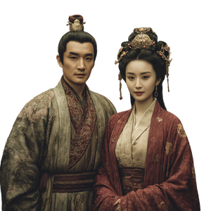 Ancient Chinese Couple V6 Vinyl Car Decal Sticker – Waterproof & UV-Resistant 3.4133333333333336"
