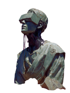 Cyborg Stone Bust Vinyl Car Decal Sticker – Waterproof & UV-Resistant 8.213333333333333"